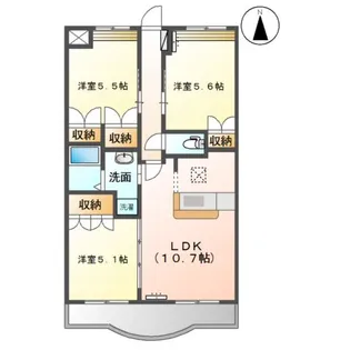 パレス・クレア【1階】の間取り
