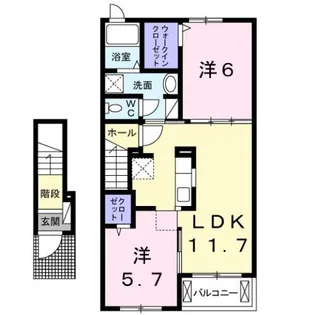 サンピアス木太2【2階】の間取り