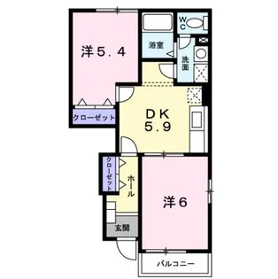 ポム・ド・テールB【1階】の間取り