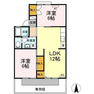 メゾン・ド・アムール A棟【102号室】の間取り