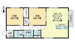 2LDKの間取り画像