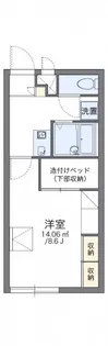 レオパレス如月【2階】の間取り