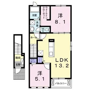 アンダンテ イースト E【2階】の間取り