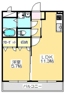 マリベールはやしまち【102号室】の間取り