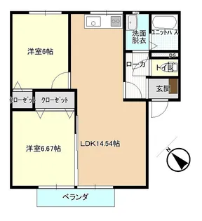 レジデンスA棟【2階】の間取り