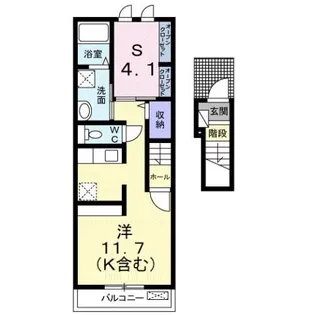 プレヴェール笹沖B【2階】の間取り