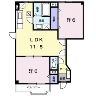 ルミエールA【1階】の間取り