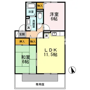 2LDKの間取り画像