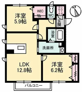 プロヌーブ Nキュービック【2階】の間取り