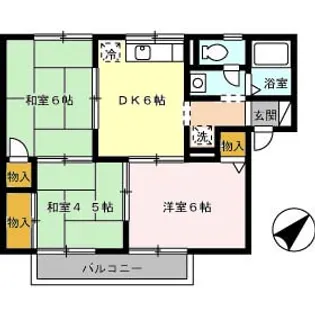 シャトルミヤケ B棟【1階】の間取り