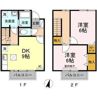 岡山県倉敷市連島中央1丁目【テラスハウス】の間取り