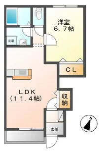 メゾン・エスポワール【1階】の間取り