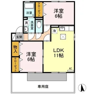 サン・スクエア A棟【1階】の間取り