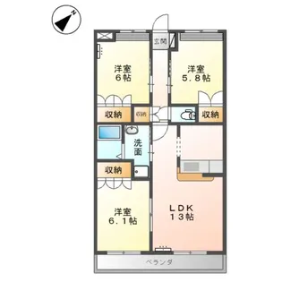 岡山県倉敷市新倉敷駅前5丁目【マンション】の間取り