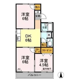サンハイツいたの A棟【2階】の間取り