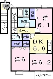 セントポーリアくすみ C【2階】の間取り