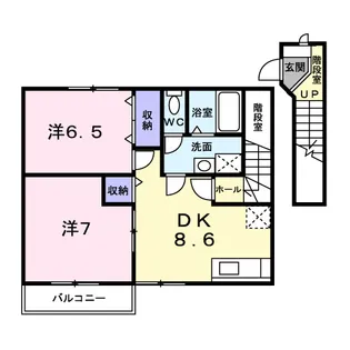 ハーモニーハイツ横井【2階】の間取り