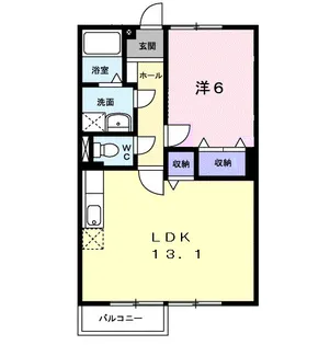 ハーモニーハイツカスミ B【2階】の間取り