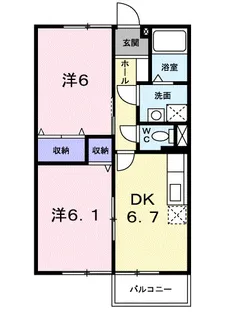 スカイハイツ川井【2階】の間取り