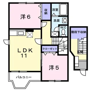 グランディール三条A【2階】の間取り