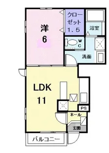 アメニティーハイツ川島Ⅱ【1階】の間取り