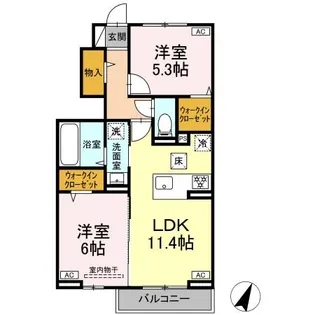 岡山県倉敷市福島【アパート】の間取り