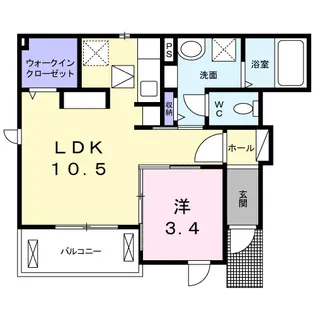 アイスパッセルA【1階】の間取り