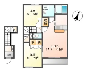 カリーノ桜井Ⅰ【2階】の間取り