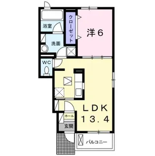 1LDKの間取り画像