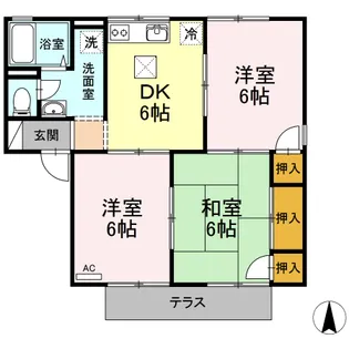 プレジール白楽 A棟【1階】の間取り