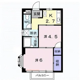 エルディム大谷【2階】の間取り