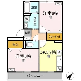 シャトレー西本【3階】の間取り