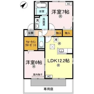 リビングタウン宇多津 B棟【101号室】の間取り