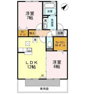 リビングタウン宇多津東 C棟【102号室】の間取り