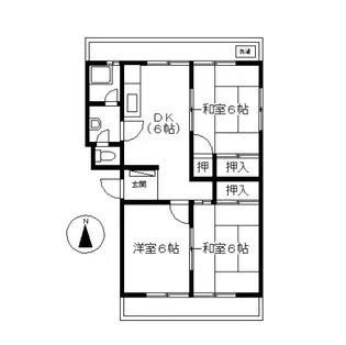 中筋マンション【201号室】の間取り