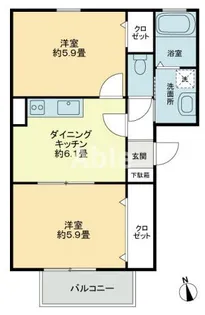 フォブールDMC・D【2階】の間取り