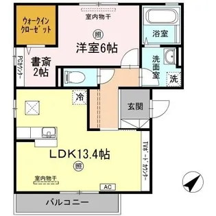 グリシーヌ【1階】の間取り