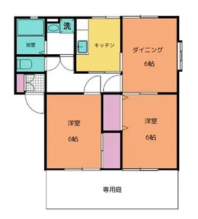 ウィンディア手城A【102号室号室】の間取り