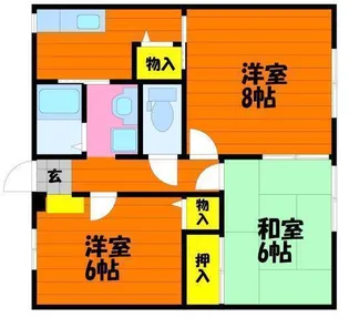 サンビレッジ阿賀崎B棟【2階】の間取り