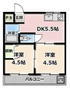 2DKの間取り画像