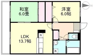 フォブールQUA B棟【3階】の間取り