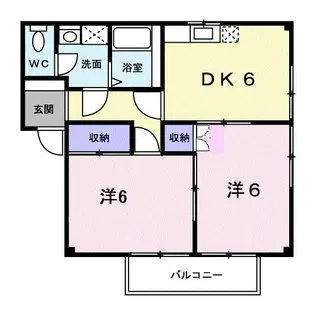 サニーハウスA【1階】の間取り