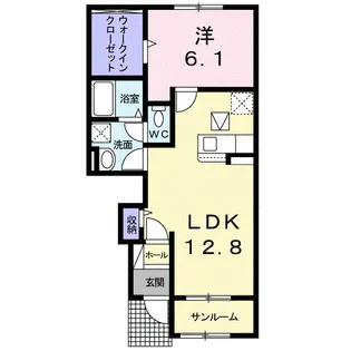 クラール綾川A【1階】の間取り