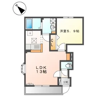 ヘップバーン【1階】の間取り
