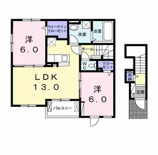 ラフレシール【2階】の間取り