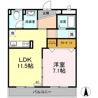 アマンプリ羽島【2階】の間取り