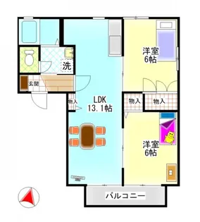 プリンス大島【1階】の間取り