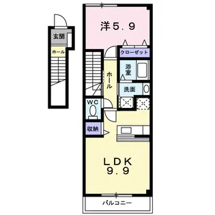 イリス セゾン B【2階】の間取り