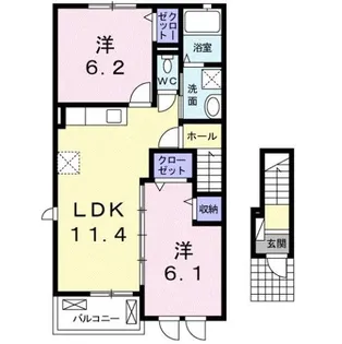 ポムドテールT【2階】の間取り