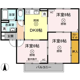 セントフランシスB棟【2階】の間取り
